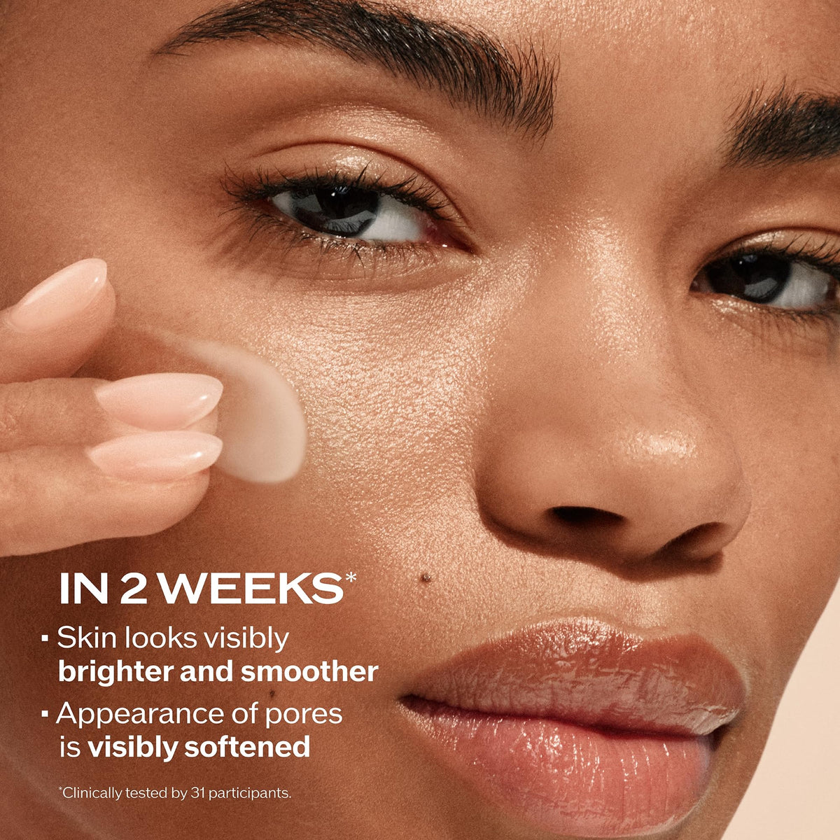 Sunscreen applied on face for a smooth invisible finish