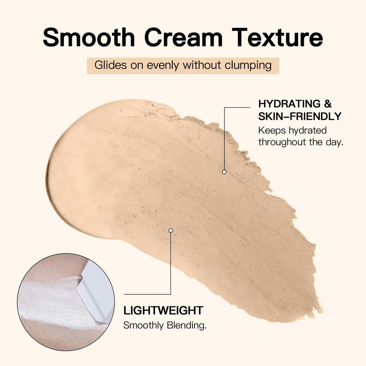 SHLLON soft brush gliding over skin for smooth application