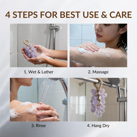 Daily use SHLLON grape soap on rope for hands or body