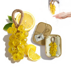 SHLLON grape soap on a rope with grape cluster design enhances bathroom decor