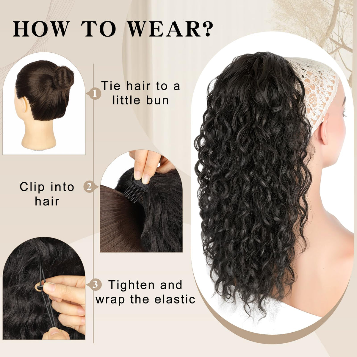 SHNMIN full-bodied bun look from the curly extension