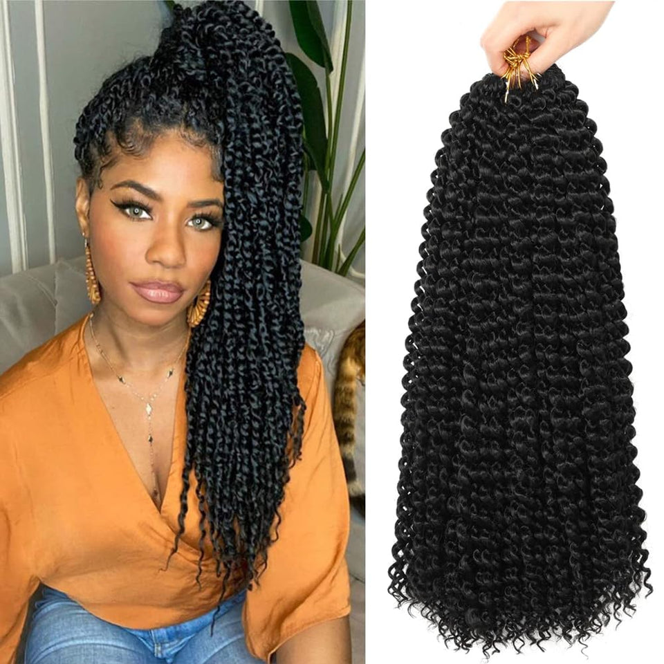 ShowCoco Passion Twist 22in water wave crochet hair with soft, lightweight texture for comfort