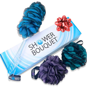 Shower Bouquet charcoal back scrubber for deep cleansing and easy reach
