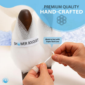 Exfoliating suds from Shower Bouquet loofah for smoother skin