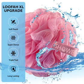 Shower Bouquet handmade soft mesh loofah contributing to luxurious bath suds.