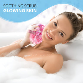 Shower Bouquet triple-tied knot loofah offers lasting durability and comfort.