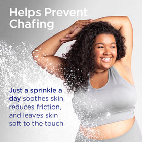 Shower To Shower absorbs moisture to reduce friction and chafing