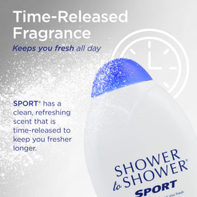 Shower To Shower Sport Powder matte-finish close-up after application
