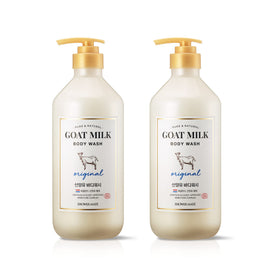SHOWERMATE AEKYUNG Goat Milk Body Wash bottle highlights hydrating formula for sensitive skin.