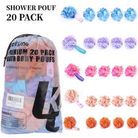 Showertime Mini Shower Loofah lightweight and compact, ideal for travel totes and gym bags.
