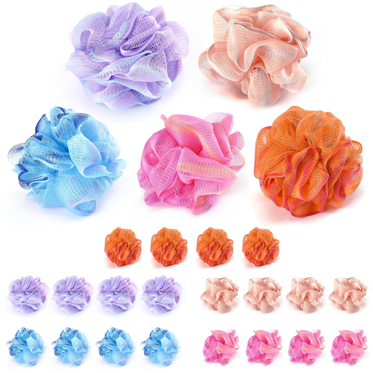 Showertime Mini Shower Loofah pack travel foam for quick lather on the go.