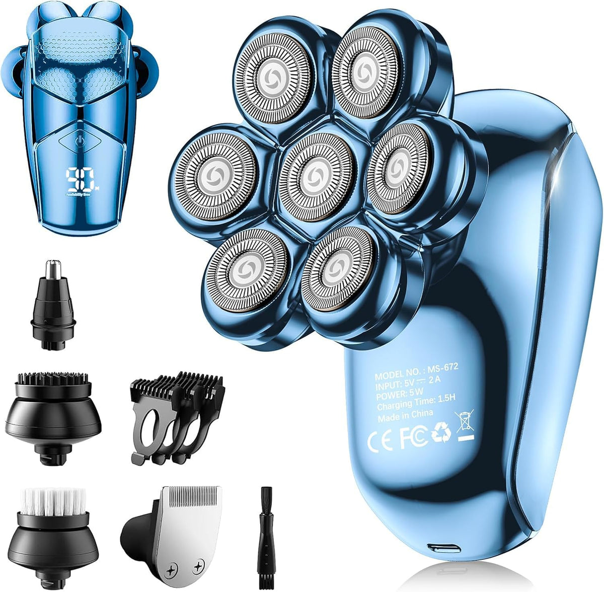 SHPAVVER head shaver 5in1 kit in use for a smooth bald shave