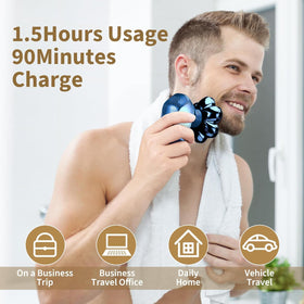 SHPAVVER LED display shows battery level for planning shaves