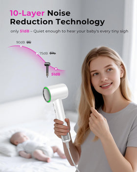 SHRATE 500M negative ions reduce static and boost moisture.