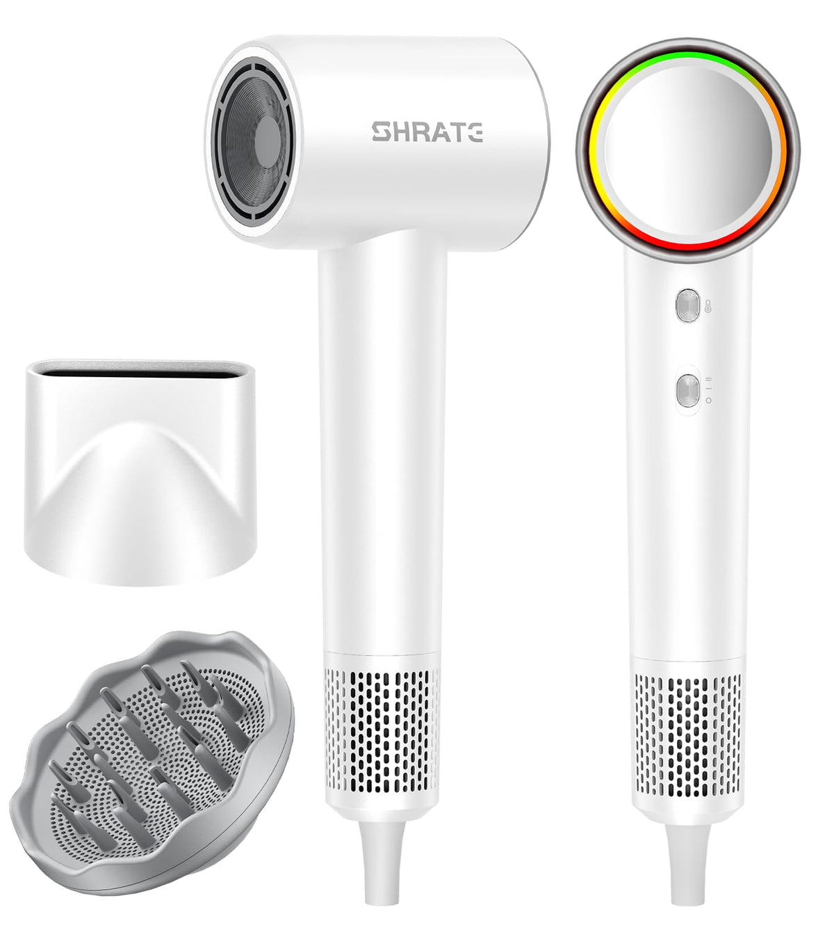 SHRATE professional high-speed ionic dryer shown in action for quick morning drying.