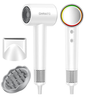 SHRATE professional high-speed ionic dryer shown in action for quick morning drying.