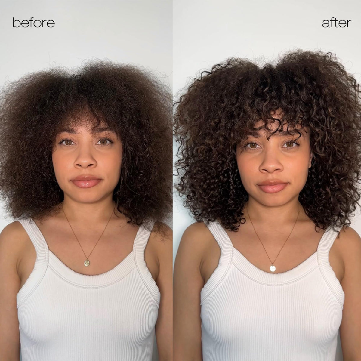 Apply mid lengths and ends to soften and reduce frizz with Essence Absolue.