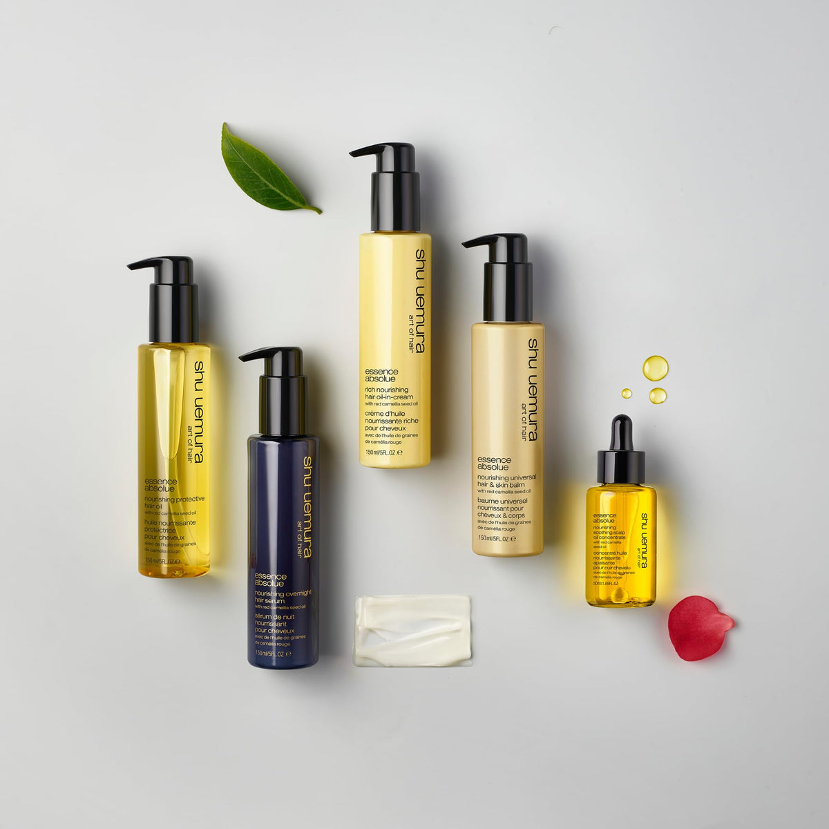 shu uemura art of hair Essence Absolue Nourishing Cream luxurious packaging showcased