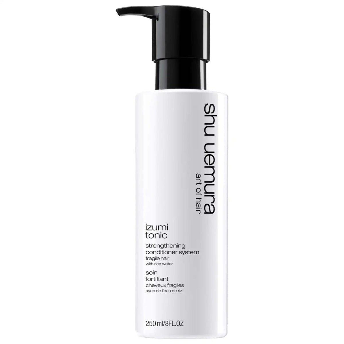 Shu Uemura Art of Hair Izumi Tonic bottle pour highlights hydration from rice water