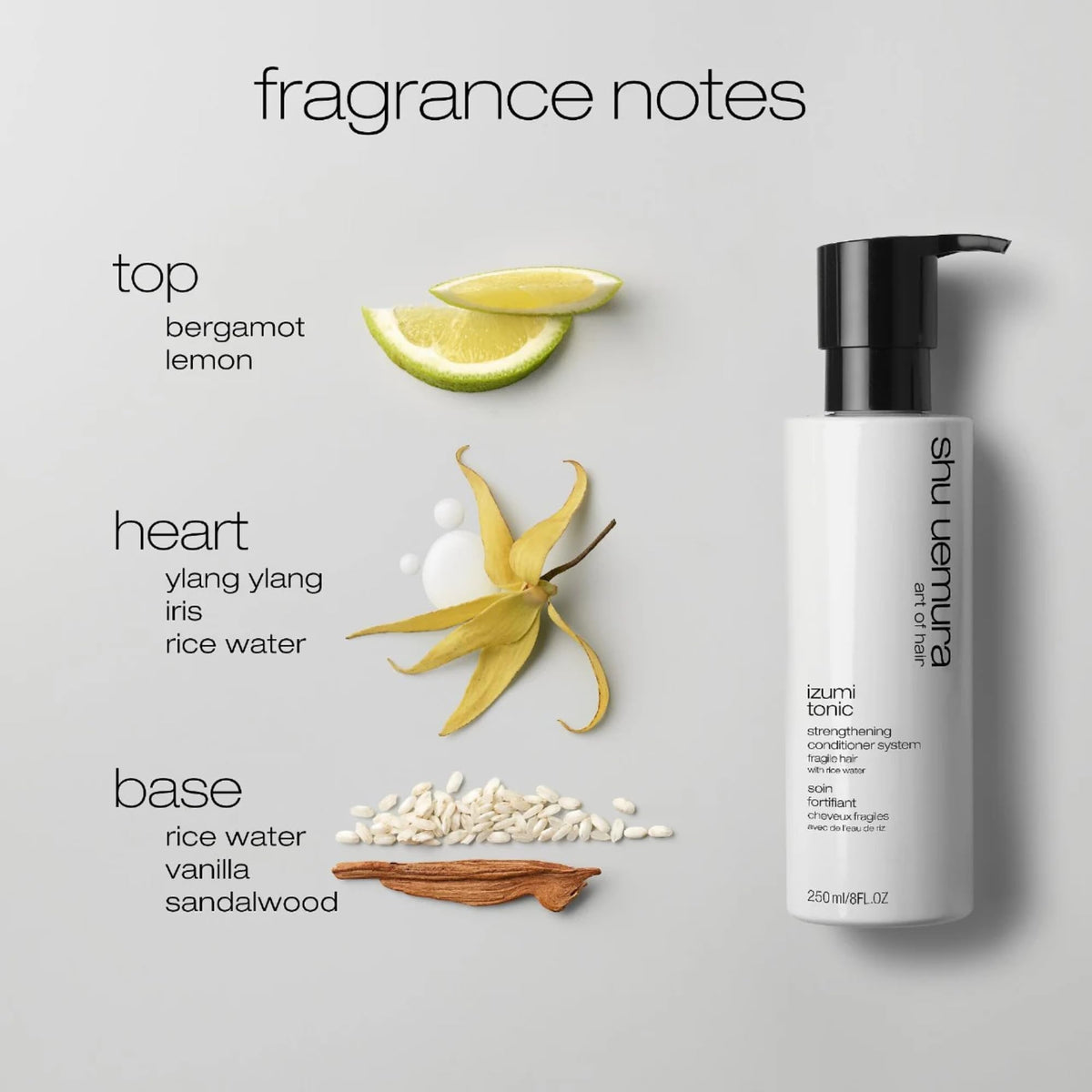 Shu Uemura Izumi Tonic bergamot lemon fragrance close-up