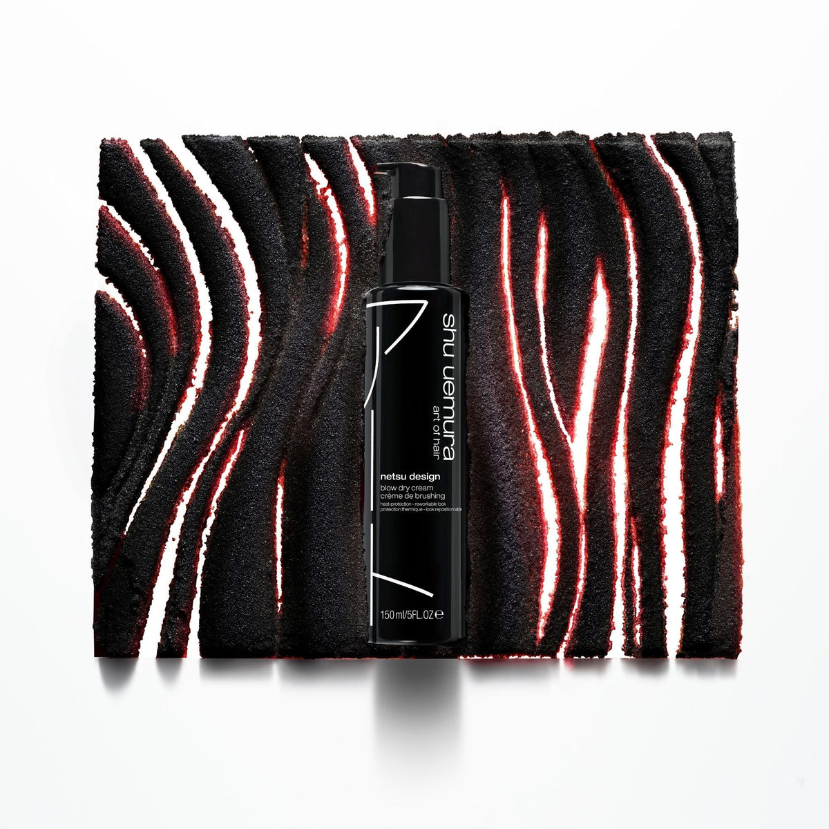 shu uemura art of hair netsu design packaging label closeup of product bottle