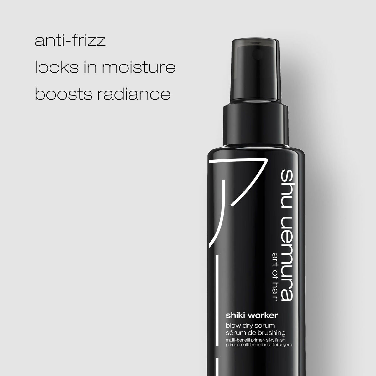 Shu Uemura Art of Hair Shiki Worker spray delivers even coverage for detangled hair.