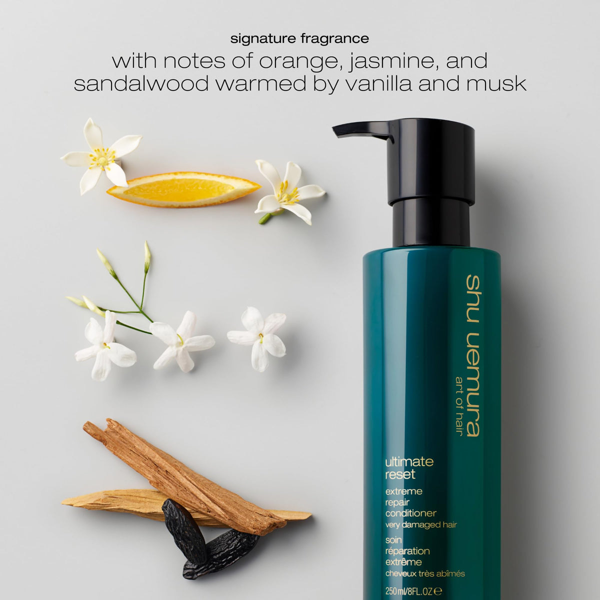 shu uemura art of hair silky hair texture after use promises smoother feel.