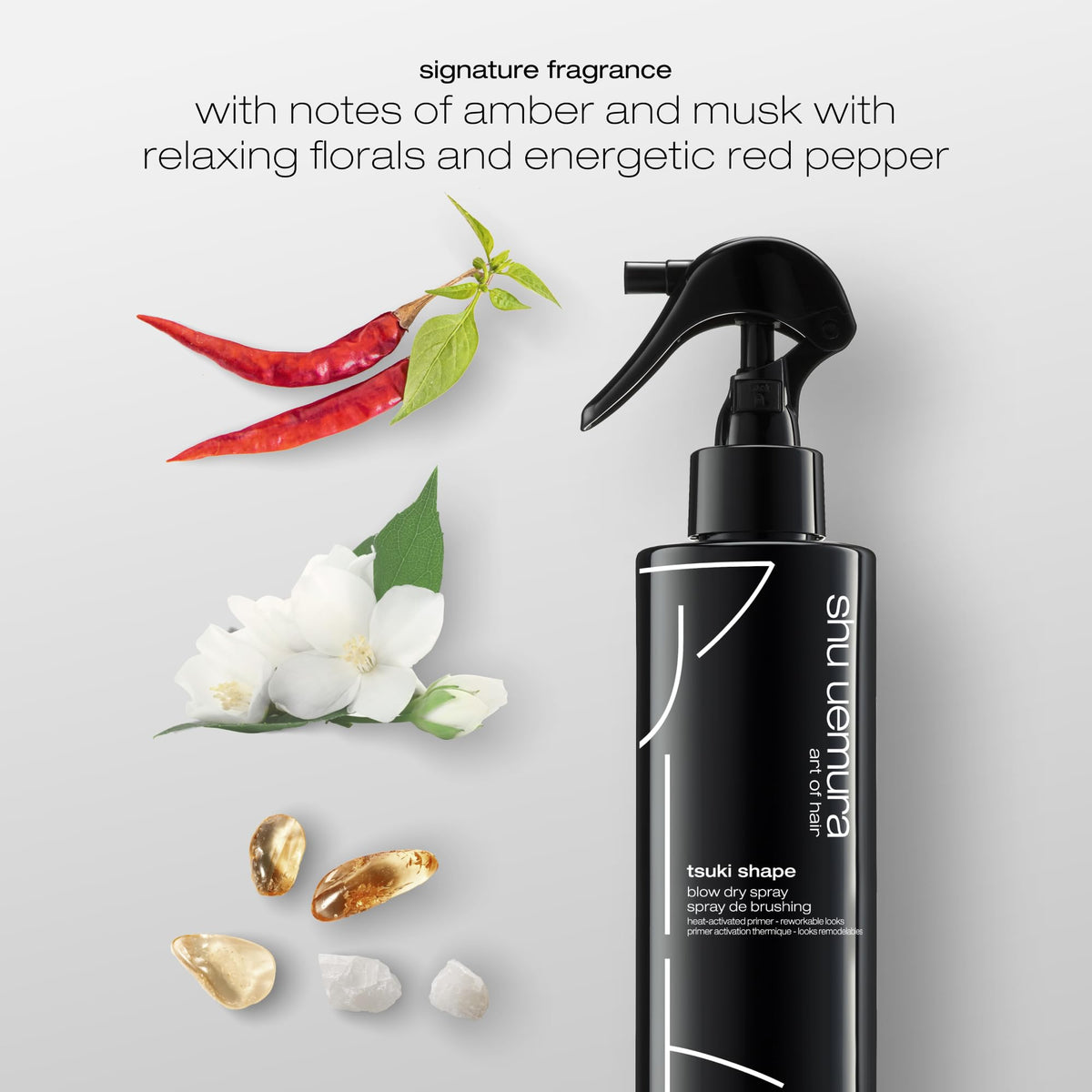 shu uemura art of hair tsuki shape emphasizes soft natural finish after blow-drying