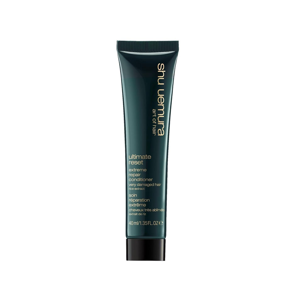 shu uemura art of hair Ultimate Reset Extreme Repair Conditioner bottle for intense nourishment.