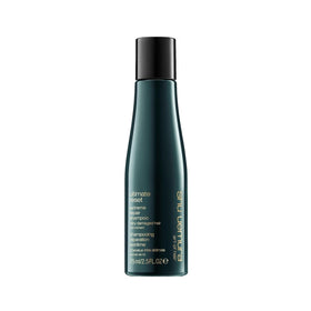 shu uemura art of hair Ultimate Reset shampoo bottle ready for scalp cleansing and breakage reduction.