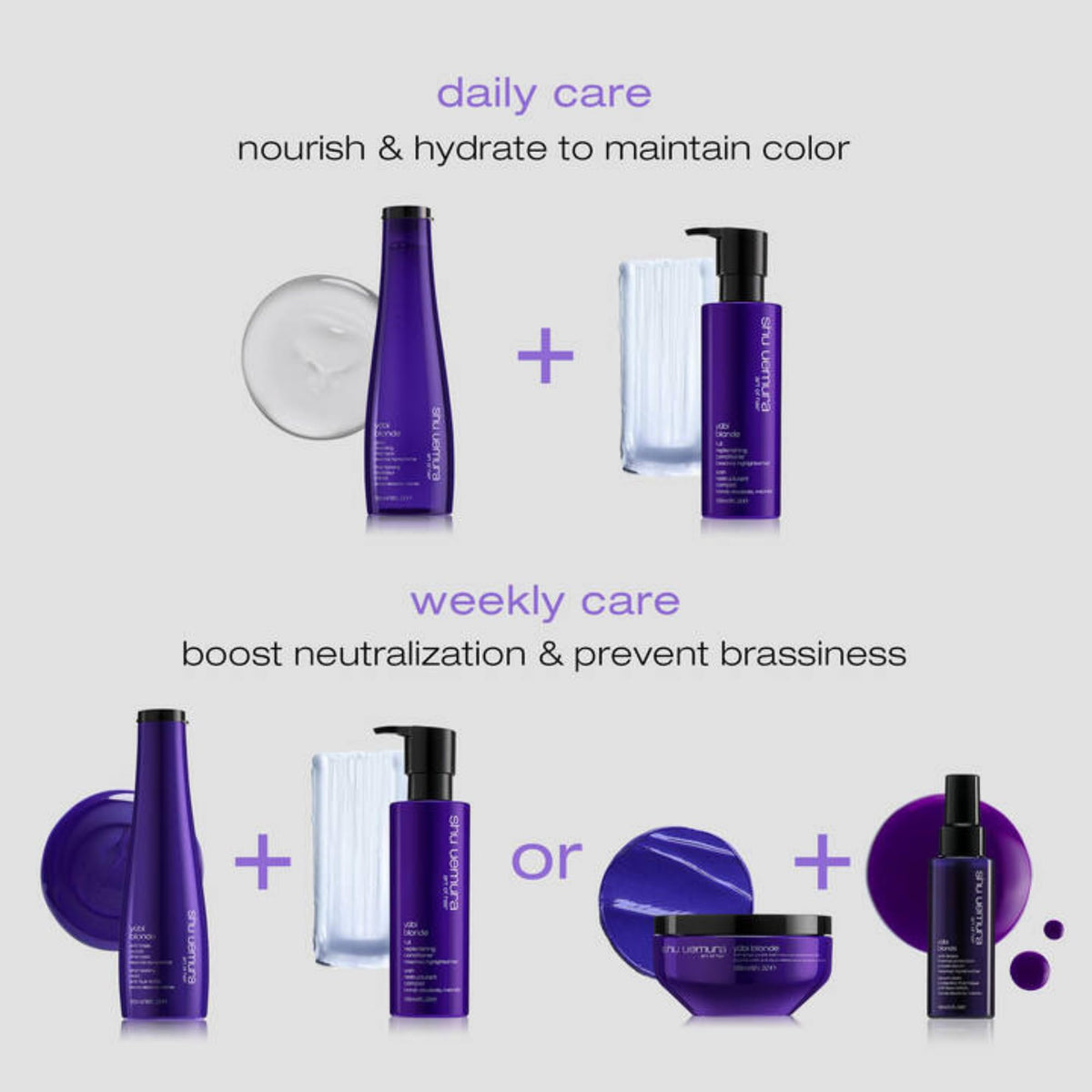 Hair care routine shot with conditioner spread across mid-lengths.