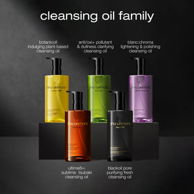 Cleansing oil routine setup showing makeup removal and hydration benefits