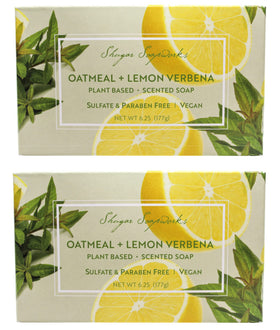 Shugar Soapworks oatmeal lemon verbena soap bar with plant-based cleansing
