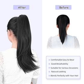 ShulaSHOP 20 inch curly ponytail extension adds length and volume