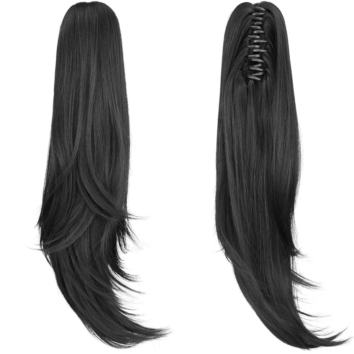 ShulaSHOP Black Ponytail Extension clip-in for a natural look and easy attachment