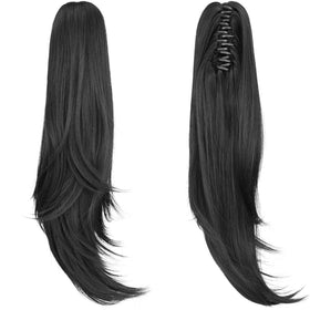 ShulaSHOP Black Ponytail Extension clip-in for a natural look and easy attachment
