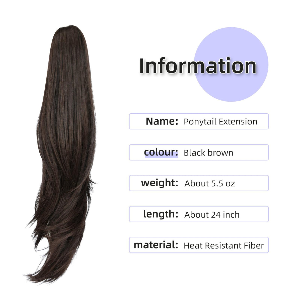 ShulaSHOP clip-in-ponytail-24in demonstrates quick, effortless application for busy mornings.