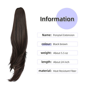 ShulaSHOP clip-in-ponytail-24in demonstrates quick, effortless application for busy mornings.