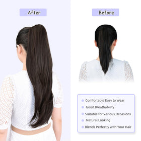 ShulaSHOP long-straight-ponytail-extension demonstrates smooth, sleek everyday styling.