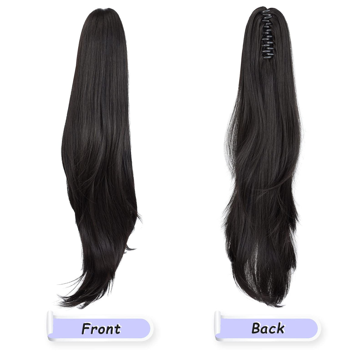 ShulaSHOP natural black synthetic hair close-up showing soft texture.
