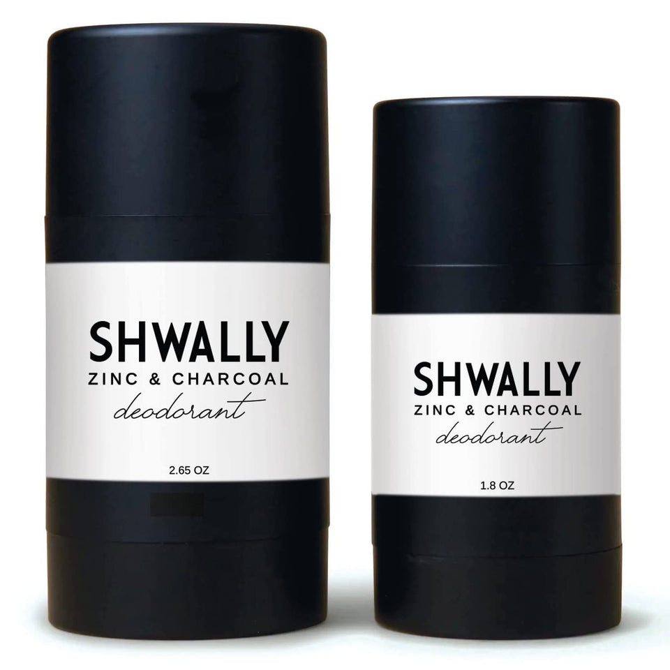 Shwally Zinc & Charcoal deodorant packaging ready for daily use and travel.