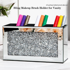 Shyfoy crystal diamanté detail adds luxury while keeping cosmetics organized.