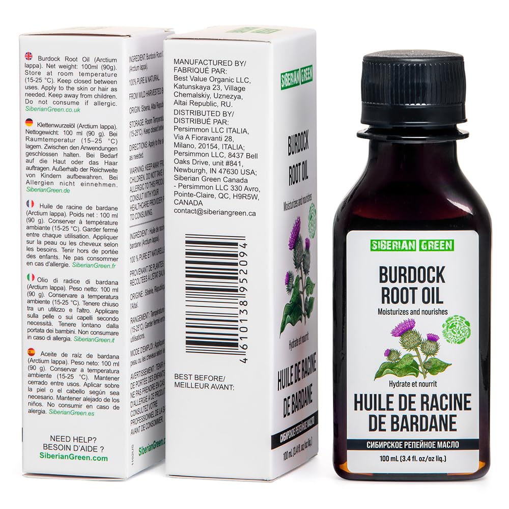 Altai-sourced ingredients highlight natural purity of Siberian Green Burdock Oil.