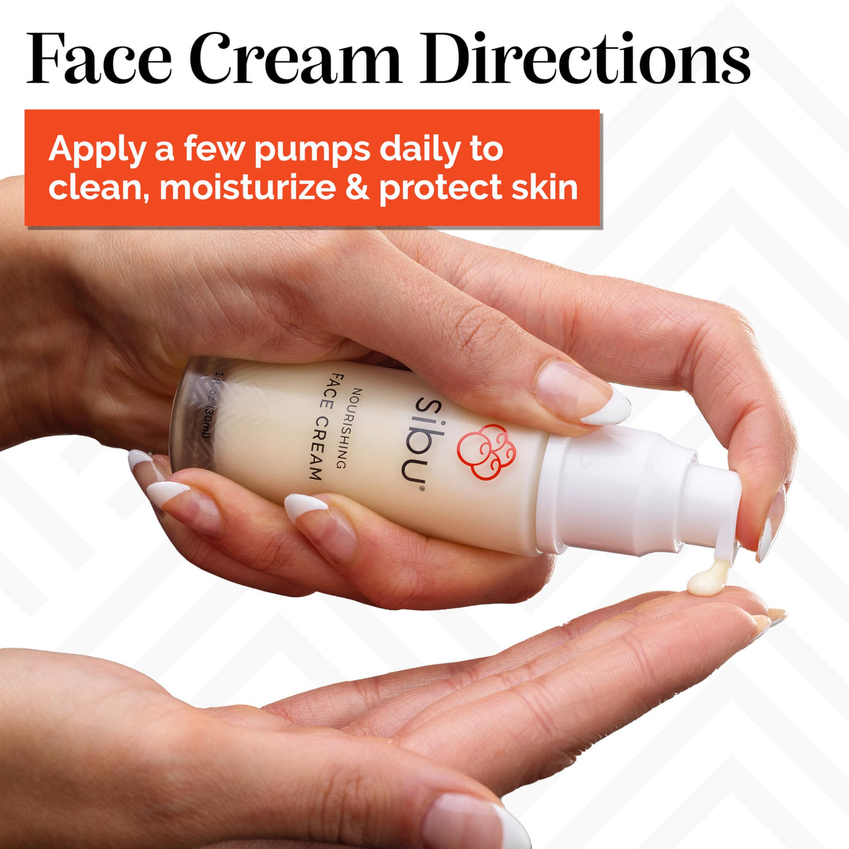 Application demo showing quick absorption on skin with Sibu cream