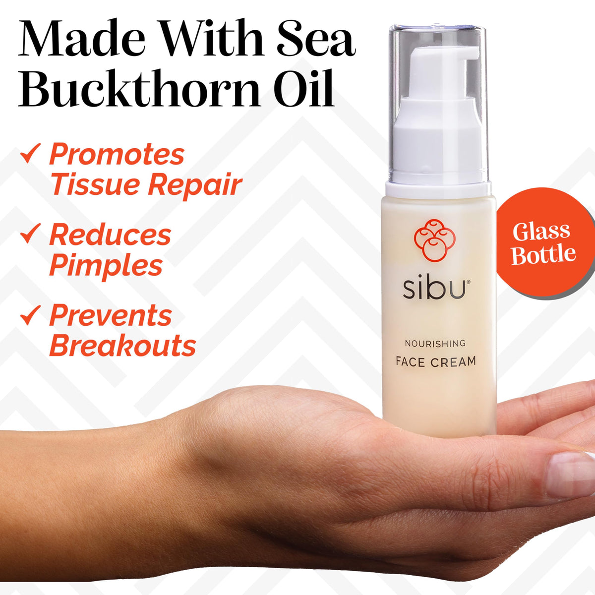 Sibu face cream texture close-up illustrating lightweight hydration for daily use