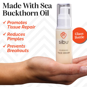 Sibu face cream texture close-up illustrating lightweight hydration for daily use