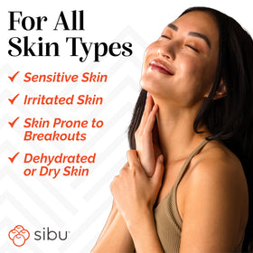 Sibu packaging box on counter highlighting eco-friendly vegan messaging.