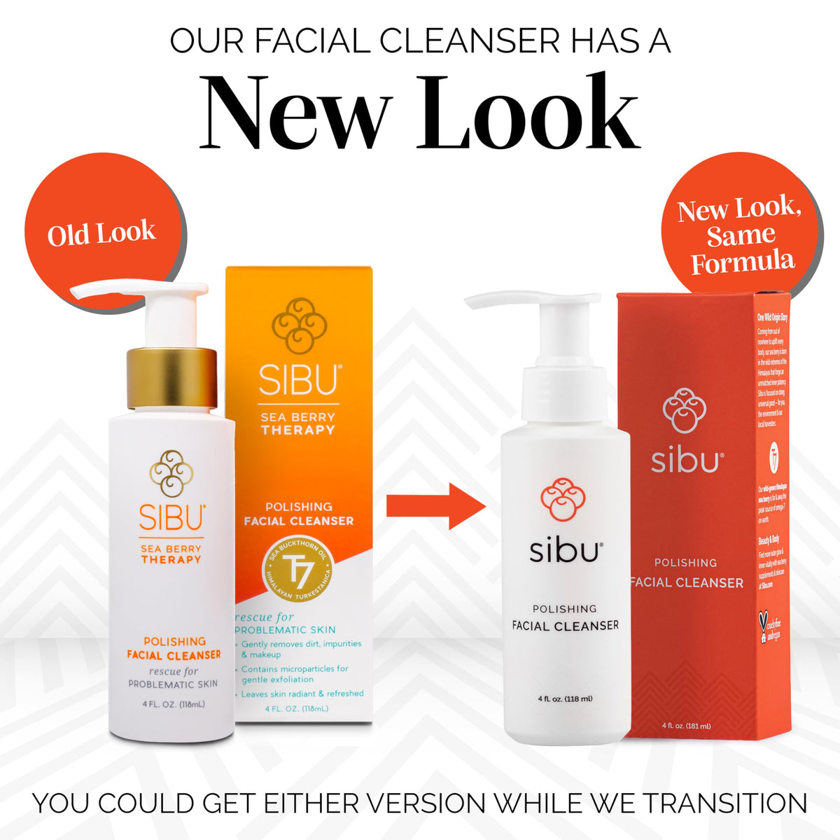 Close-up of Sibu cleanser pump showing easy daily application and soft lather.