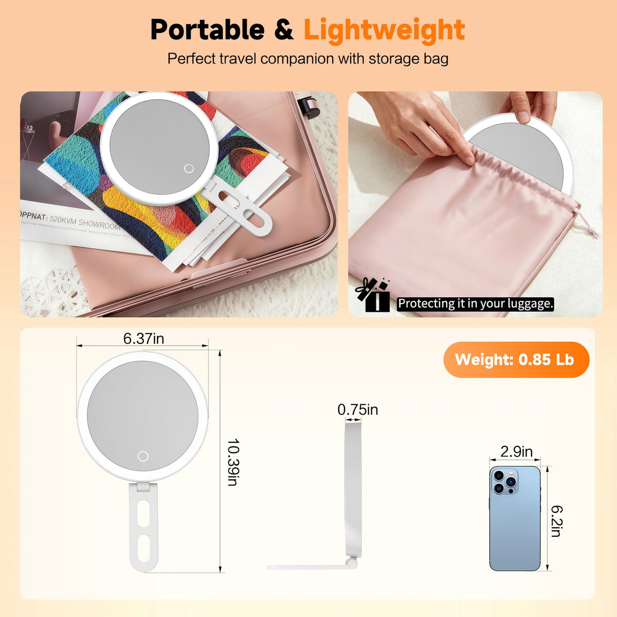 Sicotool USB-C rechargeable mirror with convenient charging
