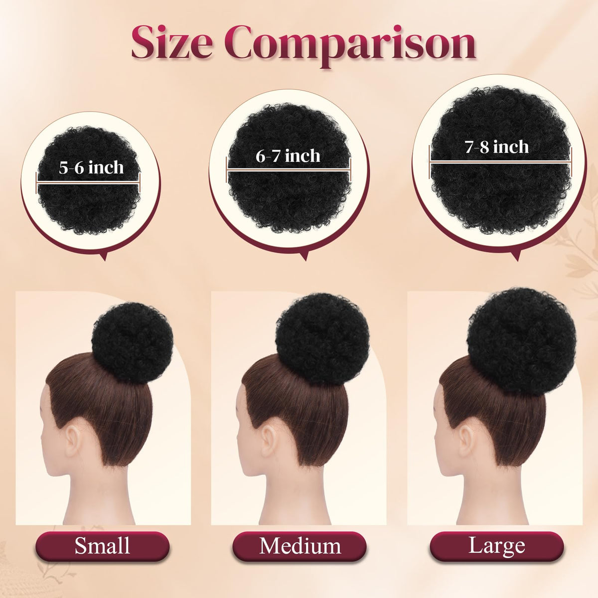 Step-by-step view of attaching Sidaila drawstring ponytail securely